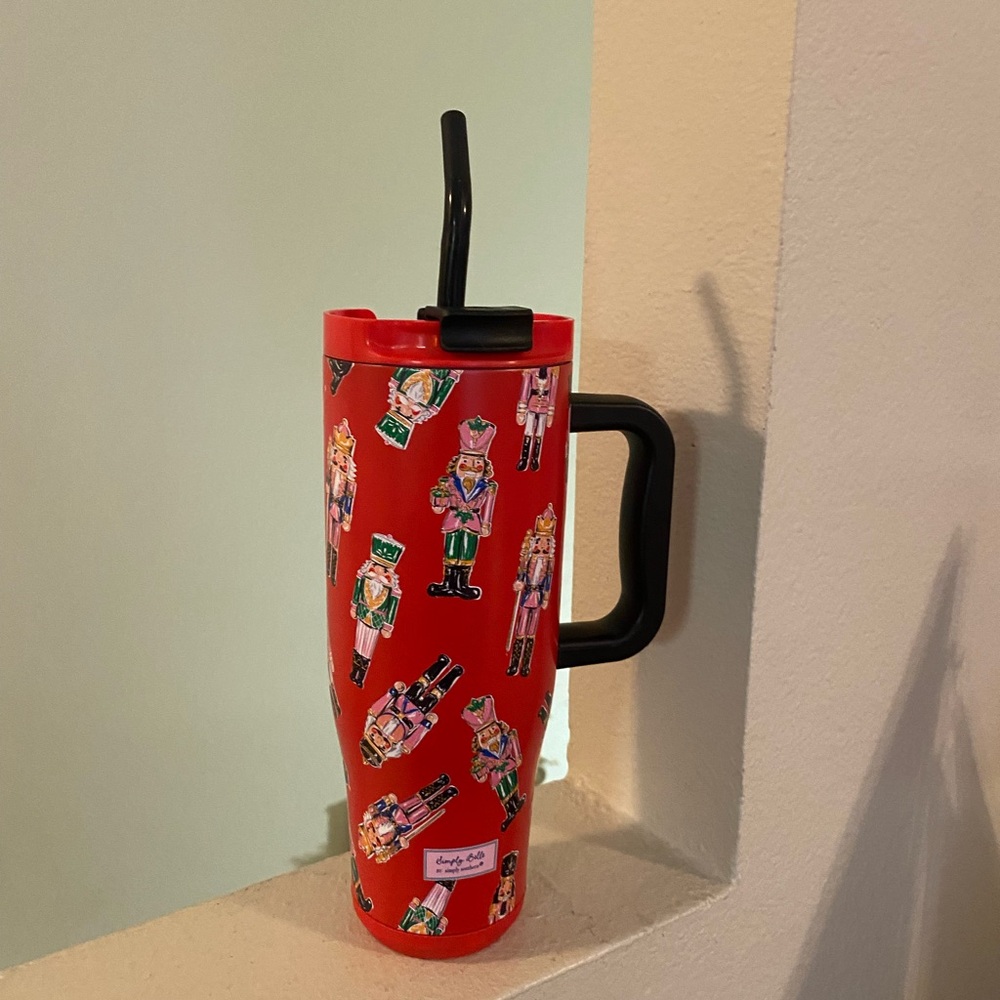 Simply Southern. Simply Belle. Nutcracker Tumbler with Lid and Straw. NWT.